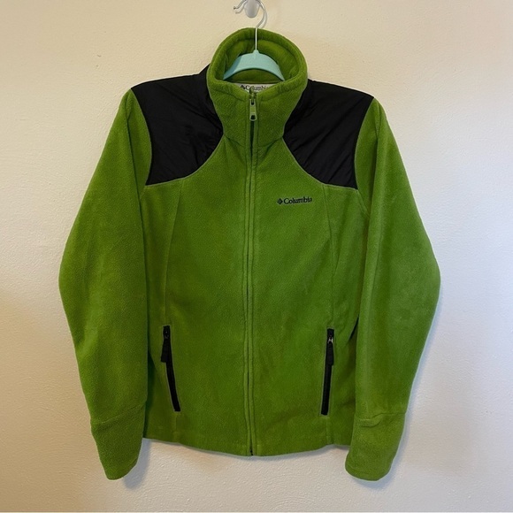 Columbia Women’s Green Fleece Zip Up Jacket - Picture 1 of 8